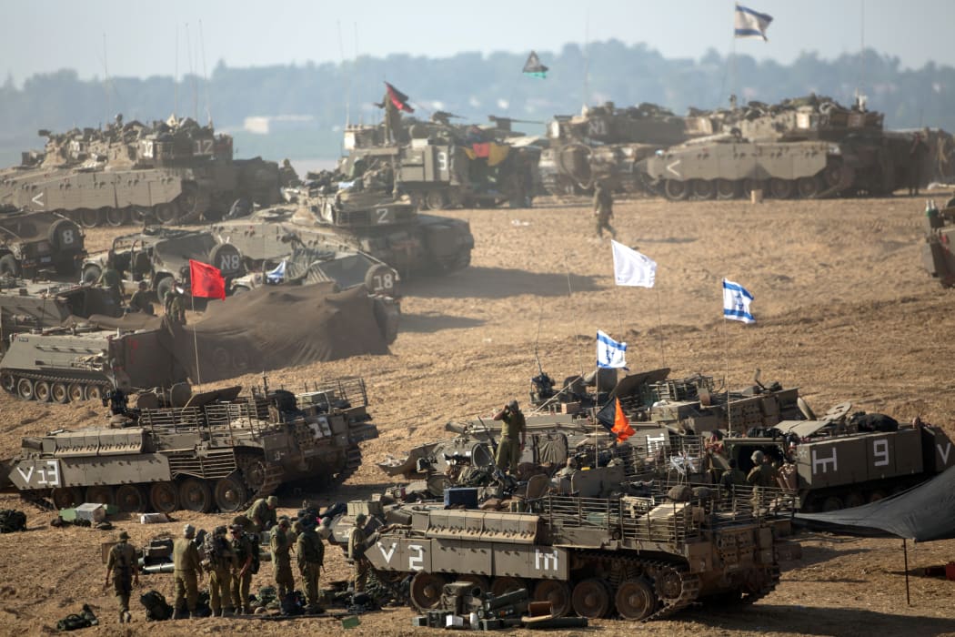 Israeli soldiers near the border with the Gaza Strip.