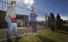 There has been a mad rush of Rotorua residents to the community based Covid assessment centre on Vaughan Rd. Michelle Bloor, (left), and Maggie Waters wait in line to be tested.   12 August 2020 Rotorua Daily Post Photograph by Ben Fraser
