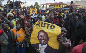 Supporters of president-elect William Ruto celebrate in Eldoret on 15 August 2022.