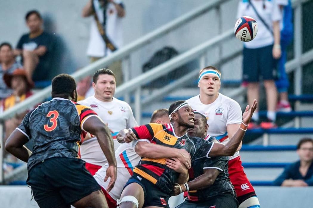 The Papua New Guinea national team in action.