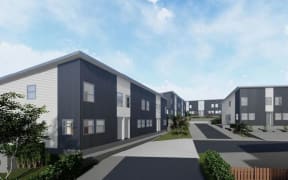 An artist's impression of the Koru Homes housing development in Wainuiomata.