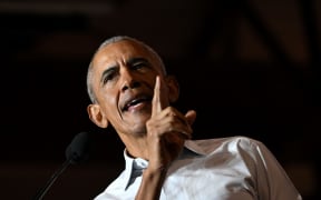 File photo. Former US President Barack Obama speaks during a campaign event supporting US Senator Mark Kelly and Democratic Gubernatorial candidate for Arizona Katie Hobbs, in Phoenix, Arizona, on November 2, 2022.