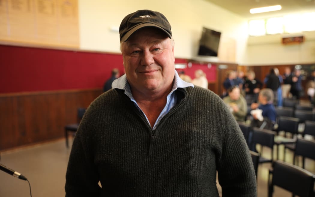 Logging contractor Mike Hurring at Simpson Park hall in Lawrence, Otago