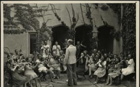 Douglas Lilburn conducting his Cambridge Suite at the 1946 Cambridge Music School, between 26 January-2 February.