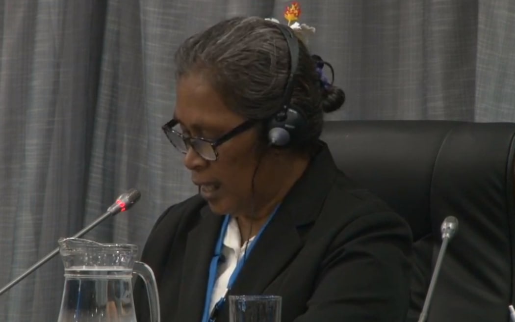 The head of Tuvalu's delegation to the UN Committee on the Rights of the Child session