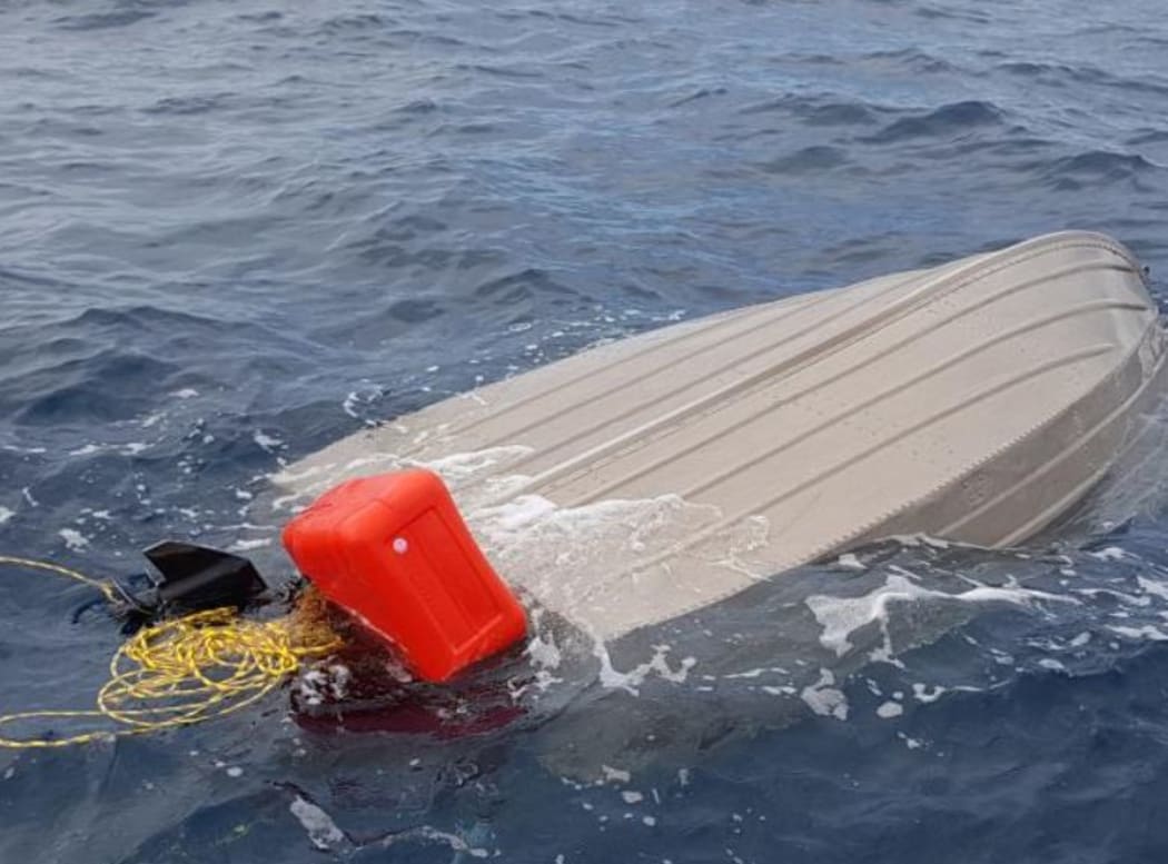 The boat was found capsized off Port Waikato.