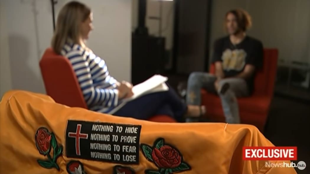 Joseph Parker being interviewed by Karen Rutherford for Newshub.