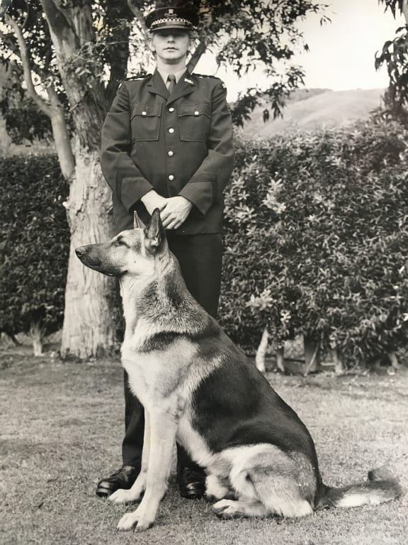 Constable Mike Lodge with police dog Jay.