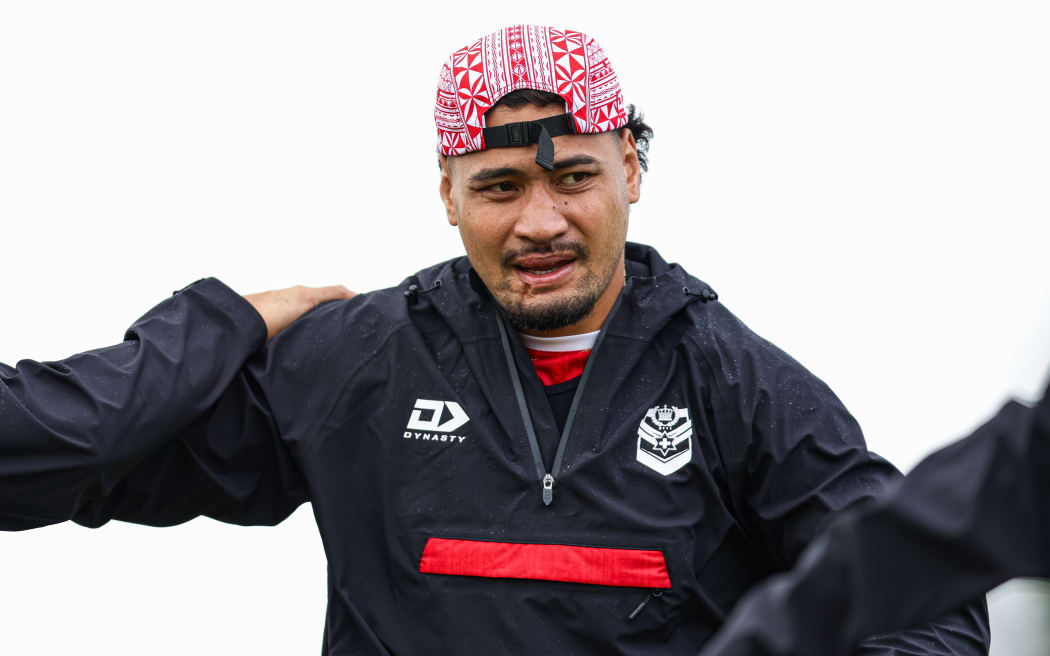 Eliesa Katoa, Tonga Pacific Championship Rugby League Team Field Session at Trusts Arena, Henderson, Auckland, New Zealand on Wednesday 29 October 2025. Photo: Joshua Devenie / Photosport