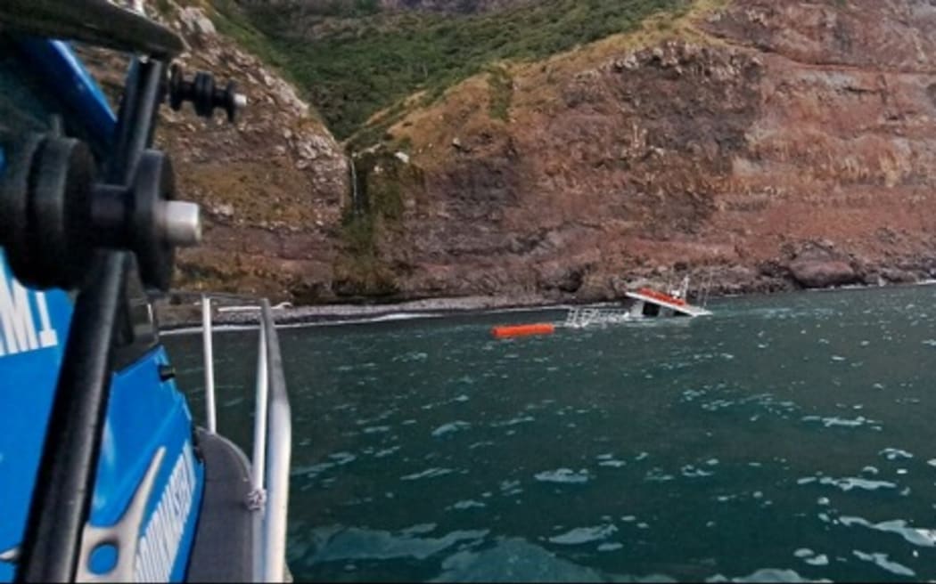 The Black Cat Cruises catamaran sank in Akaroa.