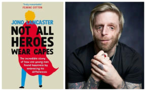 Jono Lancaster and his book, 'Not All Heroes Wear Capes'.
