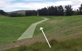 An example of critical source area,  such as a gully or swale, that need consent before intensive winter grazing can be carried out.