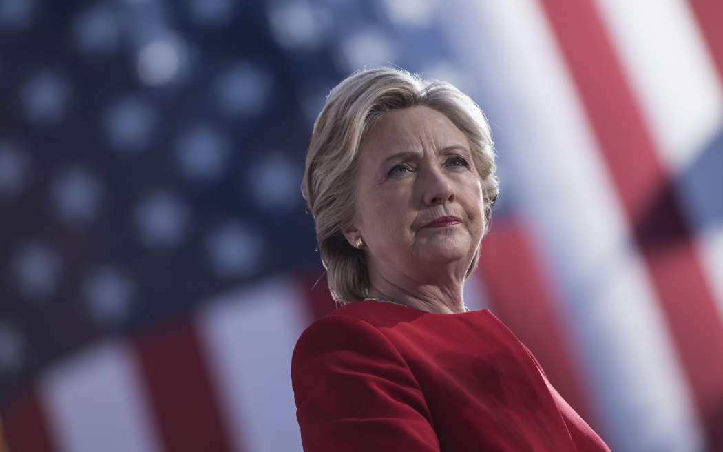 Hillary Clinton at a rally in Pittsburgh, the day before the election.
