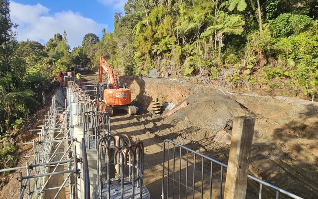Parts of Scenic Drive had to be built back up again by several metres after the slips.