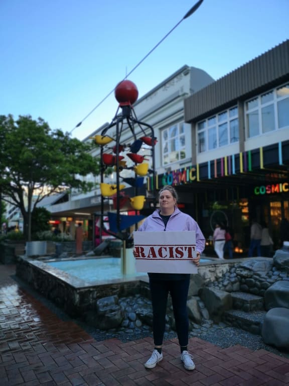 Alice Snedden at Bucket Fountain, Wellington