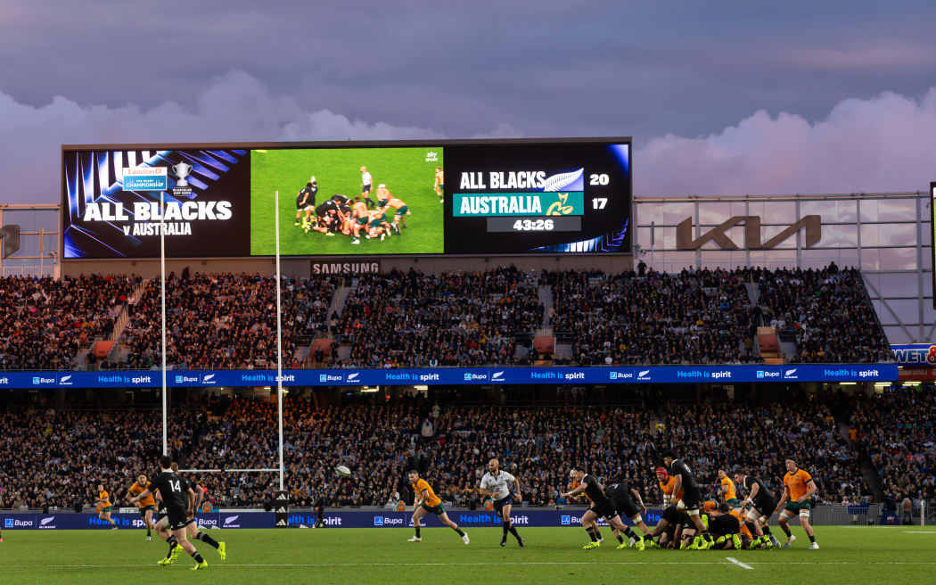 The All Blacks play the Wallabies in a Rugby Championship and Bledisloe Cup test at Eden Park in Auckland, 27 September  2025
(Photo credit: Brett Phibbs / www.photosport.nz)