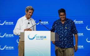 US Special Presidential Envoy for Climate, John Kerry and Palau's president, Surangel Whipps Jr