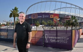 Match commissioner Chris Kemp from Auckland outside Khalifa International Stadium.