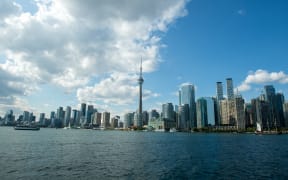 The Toronto skyline viewed from Toronto Islands, Ontario on 14 September 2023.