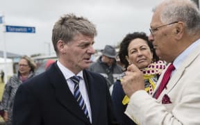 Bill English, Wira Gardiner and Hekia Parata at Ratana Pā.