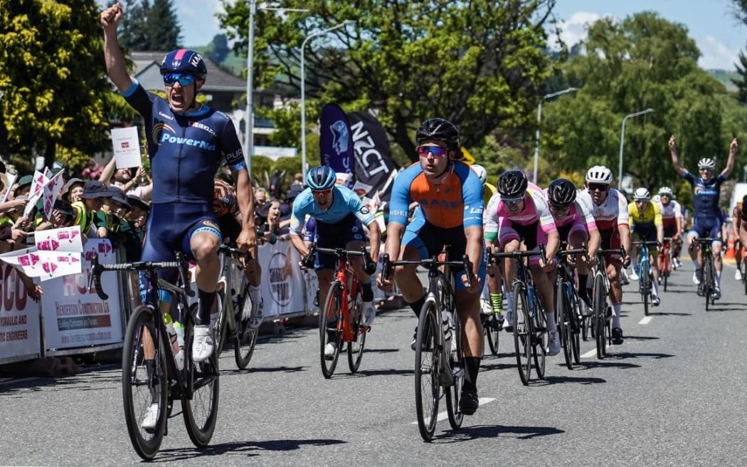 Corbin Strong wins the second stage of the Tour of Southland.