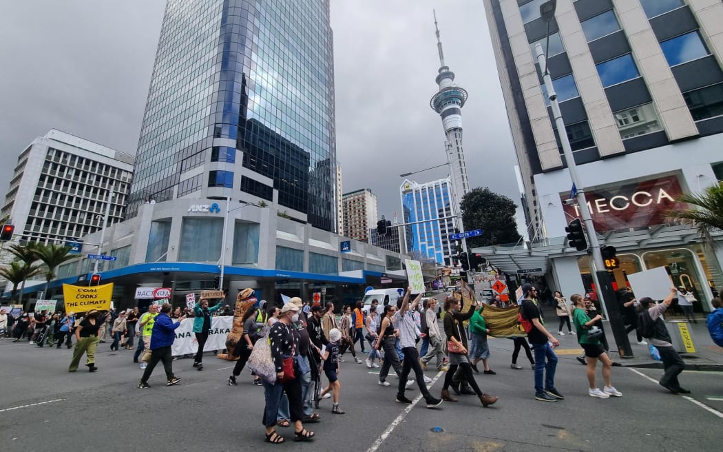 The Fridays for Future Tāmaki Makaurau march in Auckland on 23 September, 2022.