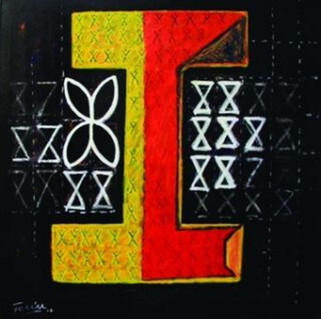 A painting by artist Fatu Feu'u. The work is called Otautahi Fono.