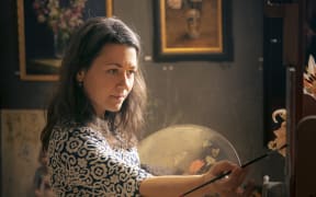 Wellington Artist Tatyana Kulida painting in her Cuba Street studio