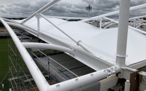 The new roof on Yarrow Stadium, pictured in November 2022.