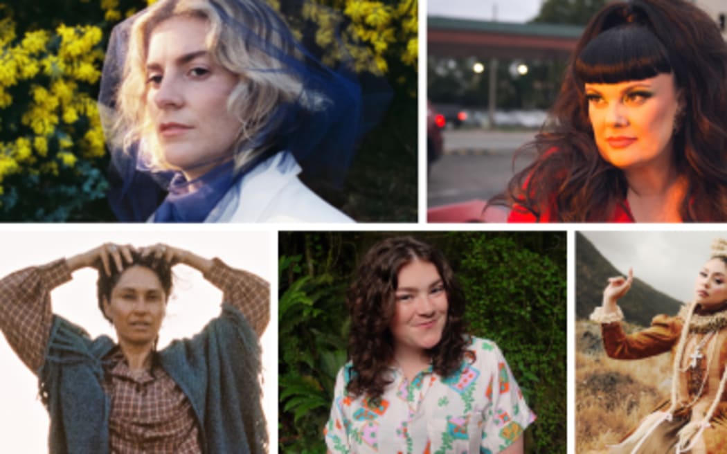 Top left-right: Holly Arrowsmith, winner APRA Best Country Music Song for ‘Blue Dreams’ and Tami Neilson, recipient of Country Music Honours for Contribution to Country Music in Aotearoa.
Bottom: Byllie-jean, Nicola Mitchell and Theia, winners of the Country Music Honours MLT Songwriting Award for ‘Wā/Time’.