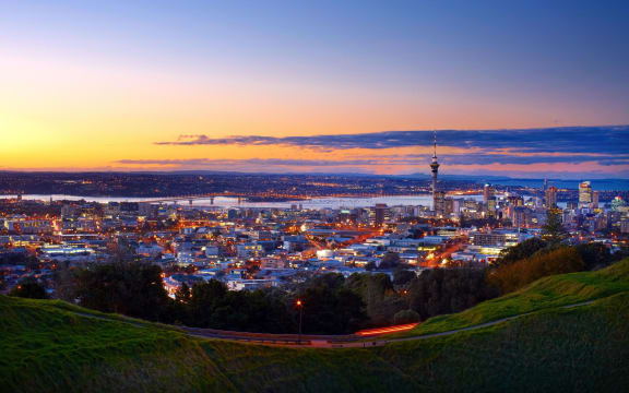 Auckland: New Zealand's largest city as seen from the suburb of Kingsland