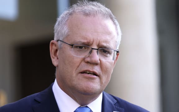 Australia's Prime Minister Scott Morrison pictured prior to a working diner with French Presiden at the Elysee Palace in Paris on 15 June 2021.