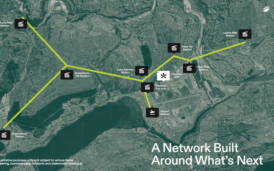 Queenstown Cable Car's indicative map.