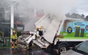 An improperly disposed of lithium battery caused a fire in a Hamilton recycling truck.