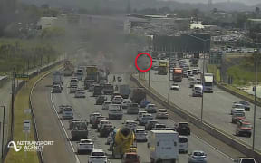 A car fire on the Northwestern Motorway.