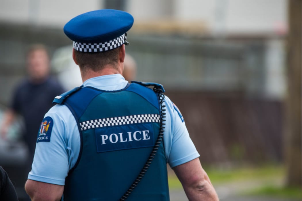 A police officer out in the community. 6 July 2016.