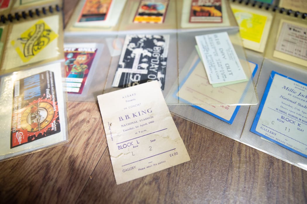 Some of Gary Brandon's many ticket stubs