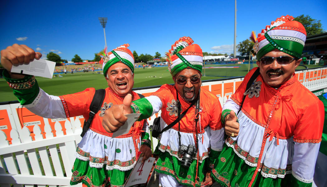 Some Indian fans at Seddon Park