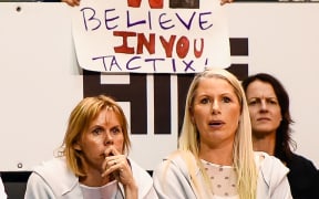 Tactix assistant coach and former Silver Fern Julie Seymour and head coach Marianne Delaney-Hoshek