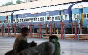 A long-distance train in India.