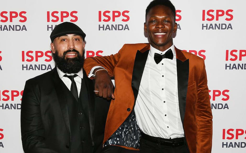 Eugene Bareman and Israel Adesanya.57th annual ISPS Handa Halberg Awards for sporting excellence by the Halberg Disability Sport Foundation. Spark Arena, Auckland, New Zealand. Thursday 13 February 2020