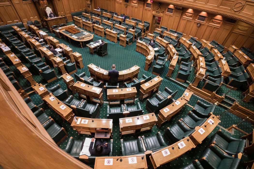 The first Question time and sitting of the House  in alert level 4 lockdown in the House of Representatives debating chamber.
