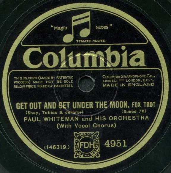 Label of 1928 issue of a U.S. Columbia recording by Paul Whiteman on British Columbia