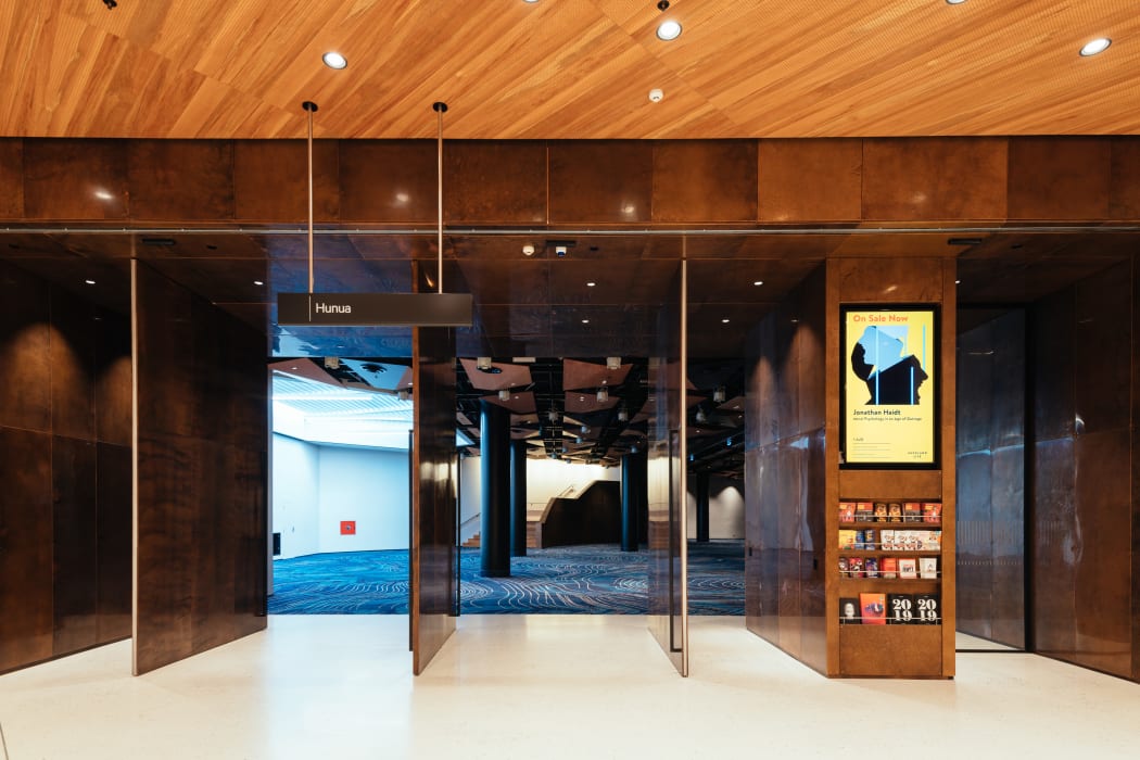The Aotea Centre's level 1 foyer is seen after a $67.5m refurbishment of the landmark building in Auckland.