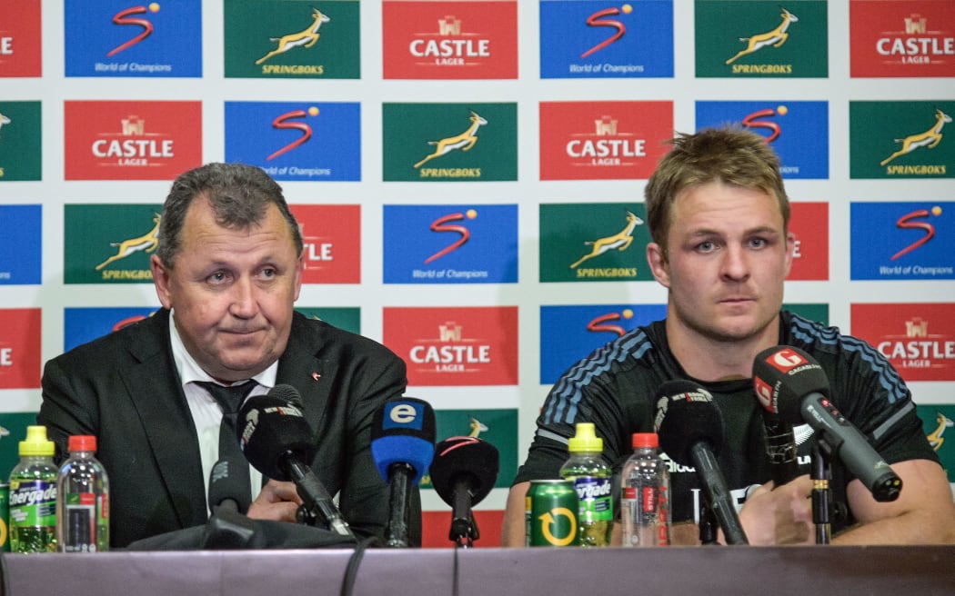 New Zealand Coach Ian Foster and captain Sam Cane after losing to Springboks in Mbombela, 2022.