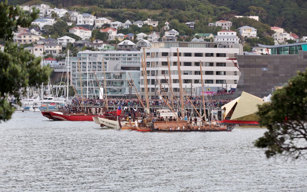 A fleet of waka hourua opened the NZ Festival on Wellington's waterfront.