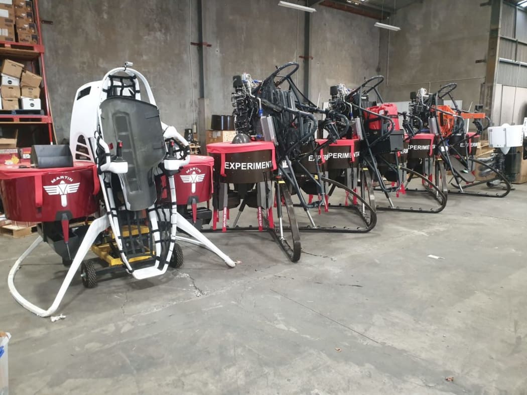 The seven prototype Martin Jetpacks now available following the liquidation of the Martin Jetpack Aircraft Company.