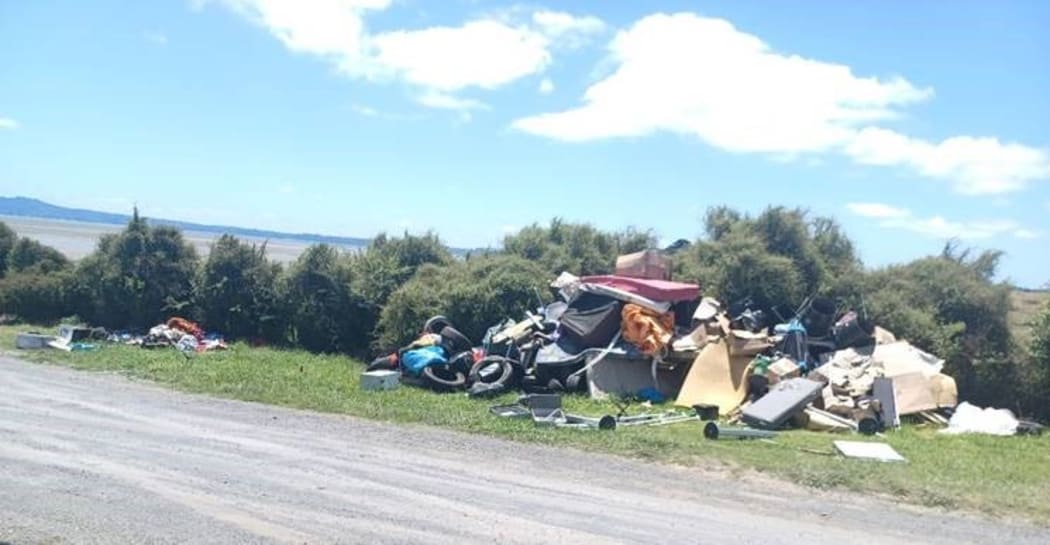 Illegally dumped rubbish in Auckland