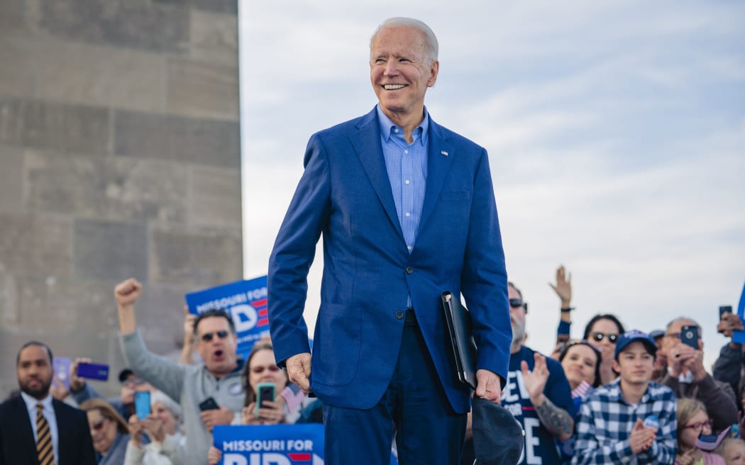 KANSAS CITY, MO - MARCH 07: Democratic Presidential Candidate former Vice President Joe Biden speaks to a full crowd during the Joe Biden Campaign Rally at the National World War I Museum and Memorial on March 7, 2020 in Kansas City, Missouri.