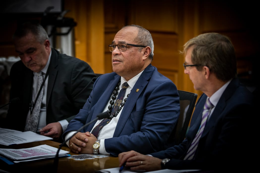 Minister for Courts Aupito William Sio attends an estimates hearing at the Justice Committee